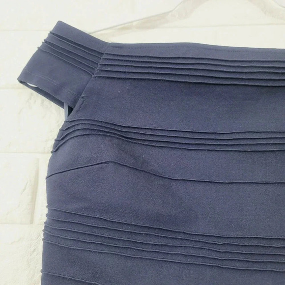 Ted Baker Women's Bardot Off The Shoulder Dress Cap Sleeve Stripe Blue Size 4 - Picture 3 of 8
